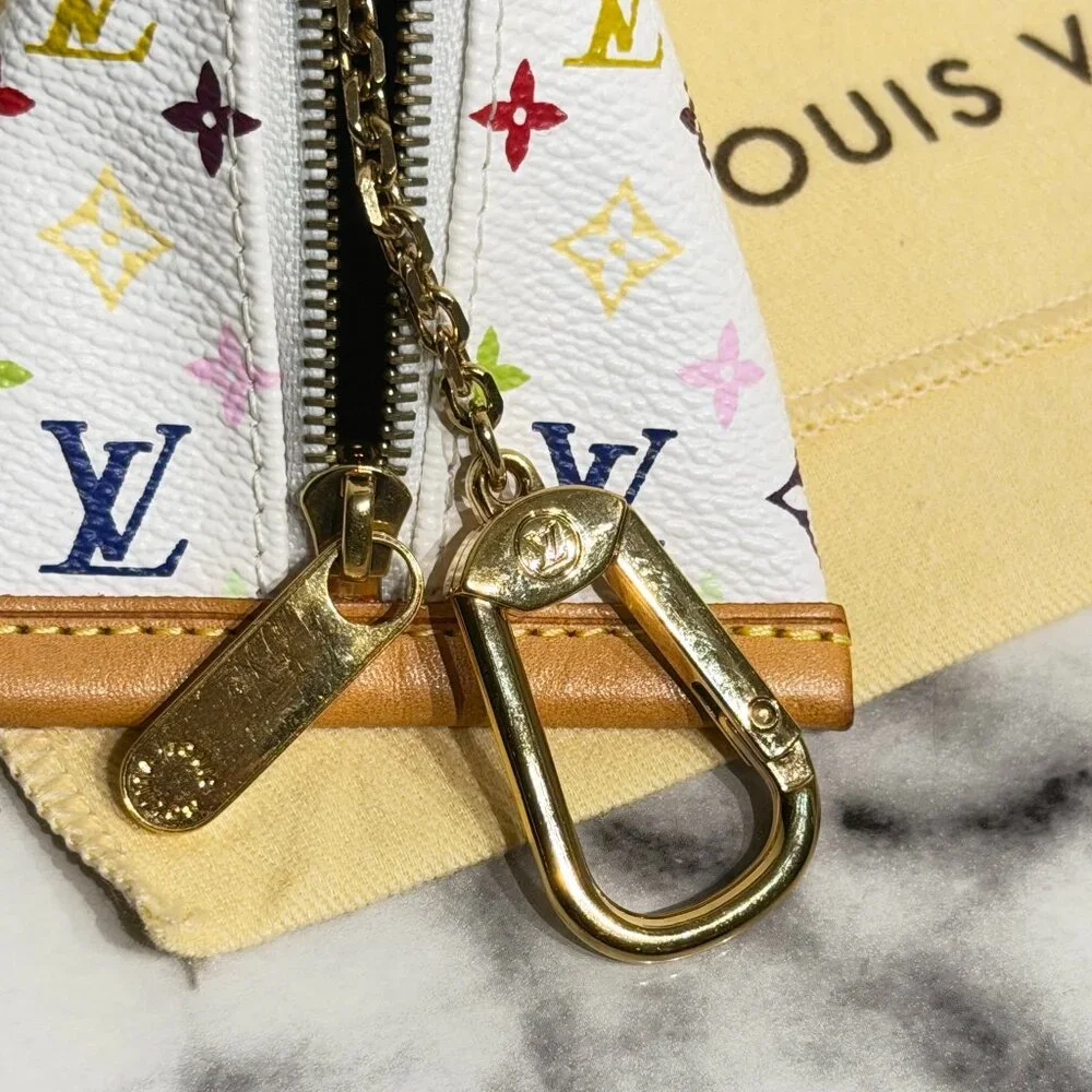 Louis Vuitton Takashi Murakami Monogram Multicolor Berlingot Pouch White COA - Picture 10 of 12